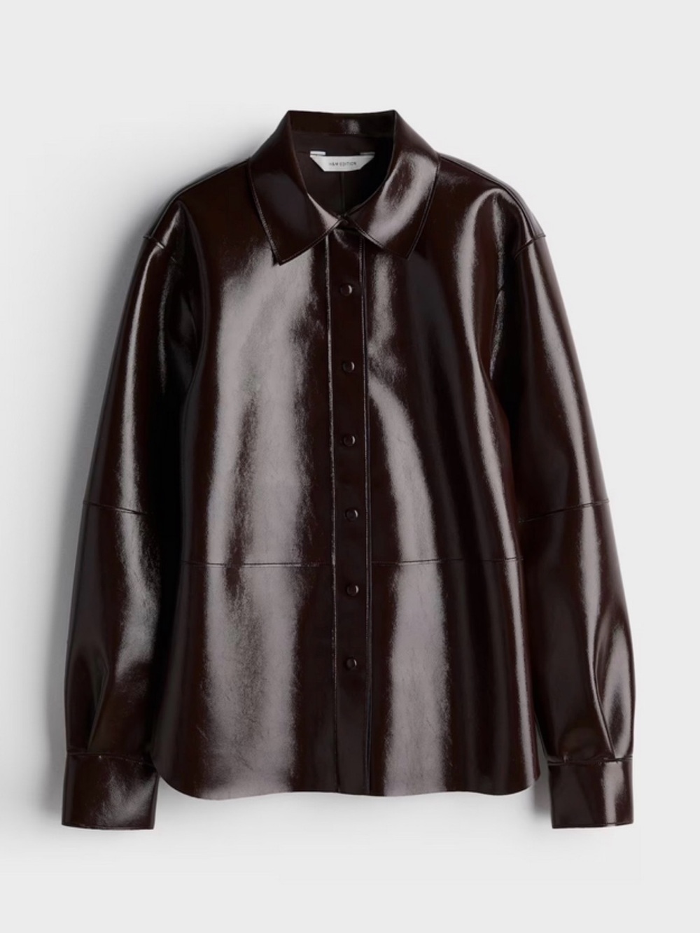 H&M - VIRAL COATED SHIRT (BURGUNDY) - Picture 3 of 5